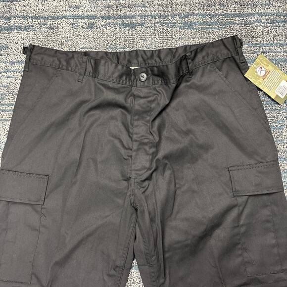 Men's Black Military BDU Pants Cargo Work Utility Bottoms Fatigue Trouser SizeXL - Picture 2 of 7